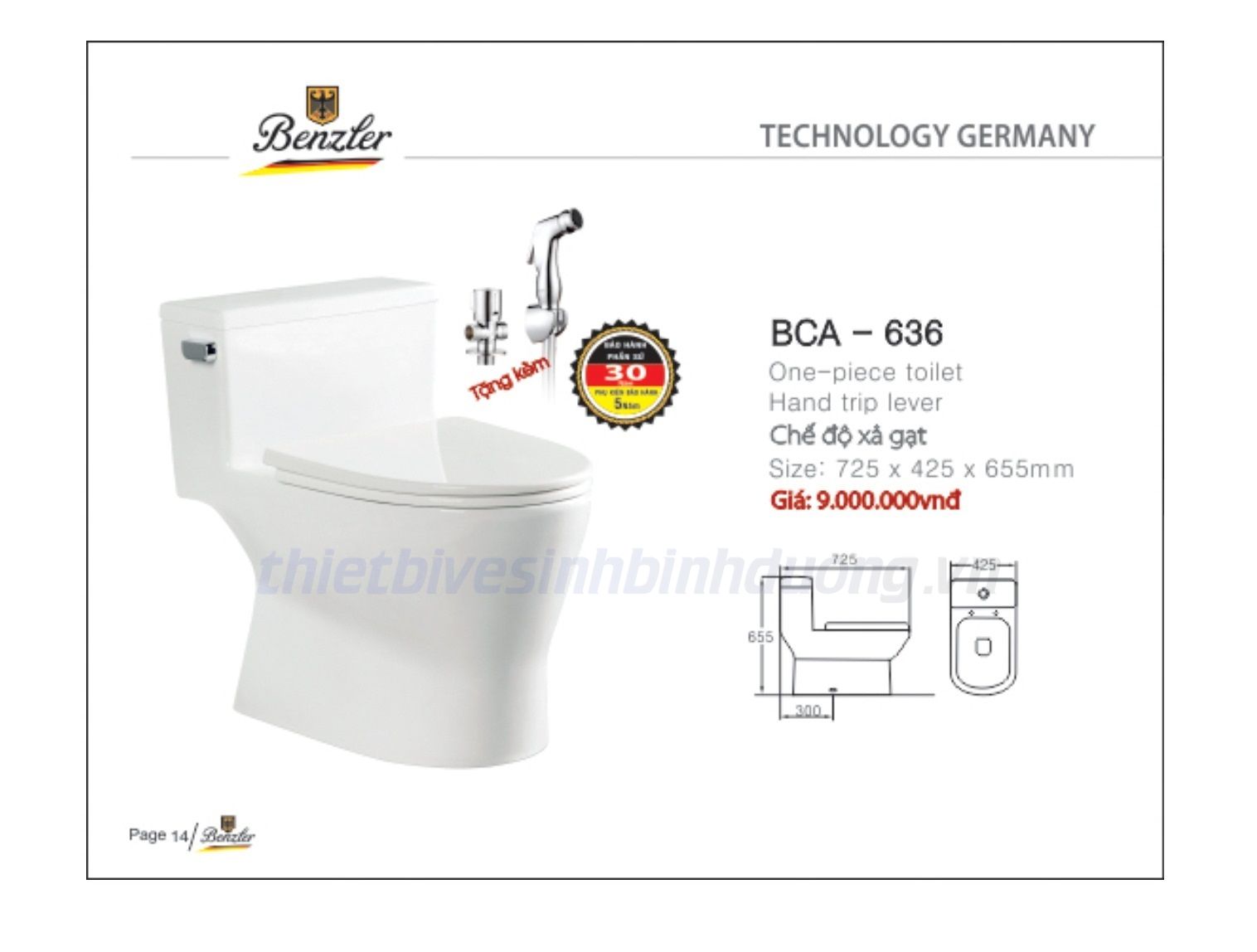 Bồn cầu Benzler BCA-636